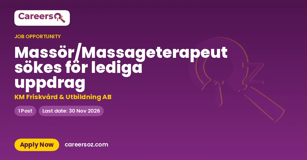 Massör/Massageterapeut sökes för lediga uppdrag – KM Friskvård & Utbildning AB