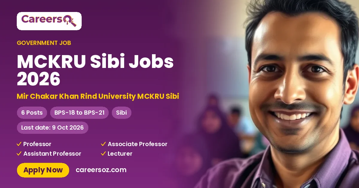 MCKRU Sibi Jobs 2026 – Mir Chakar Khan Rind University MCKRU Sibi