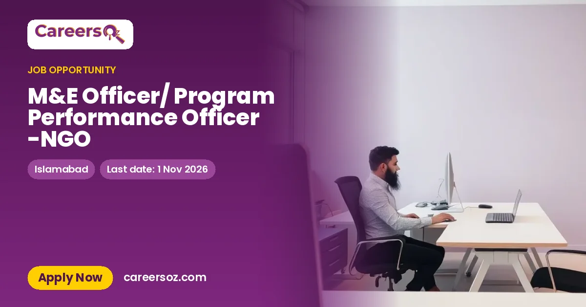 M&E Officer/ Program Performance Officer -NGO