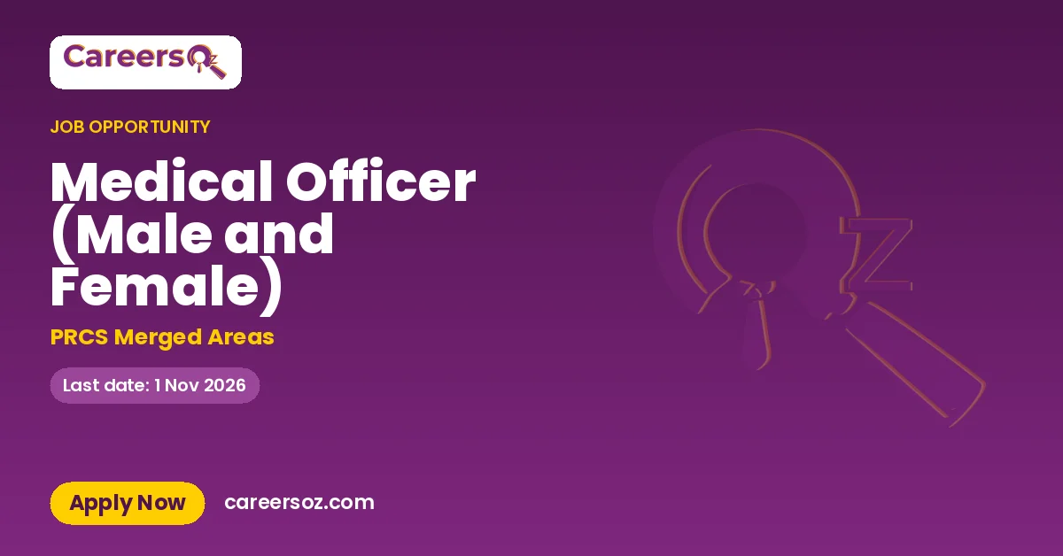 Medical Officer (Male and Female) – PRCS Merged Areas