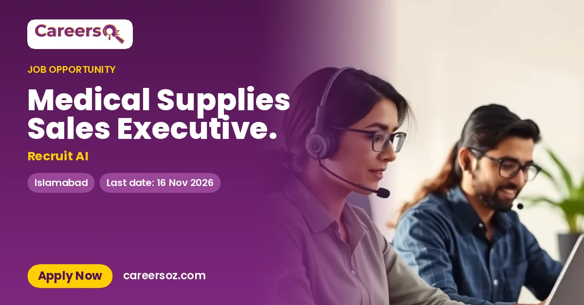 Medical Supplies Sales Executive. – Recruit AI
