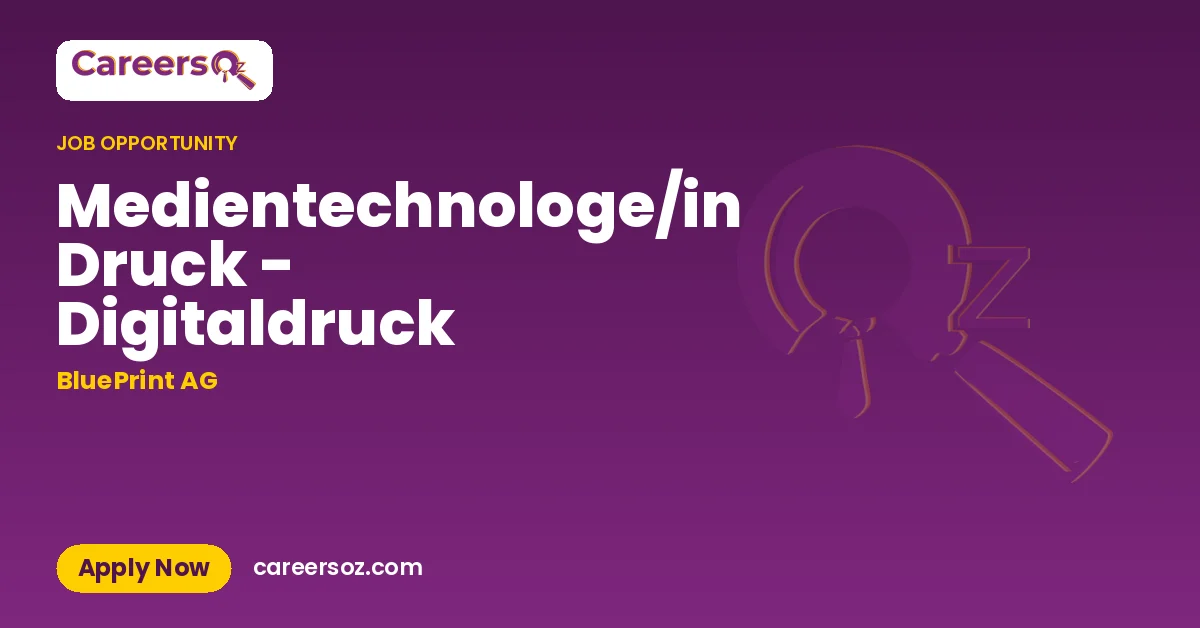 Medientechnologe/in Druck - Digitaldruck – BluePrint AG