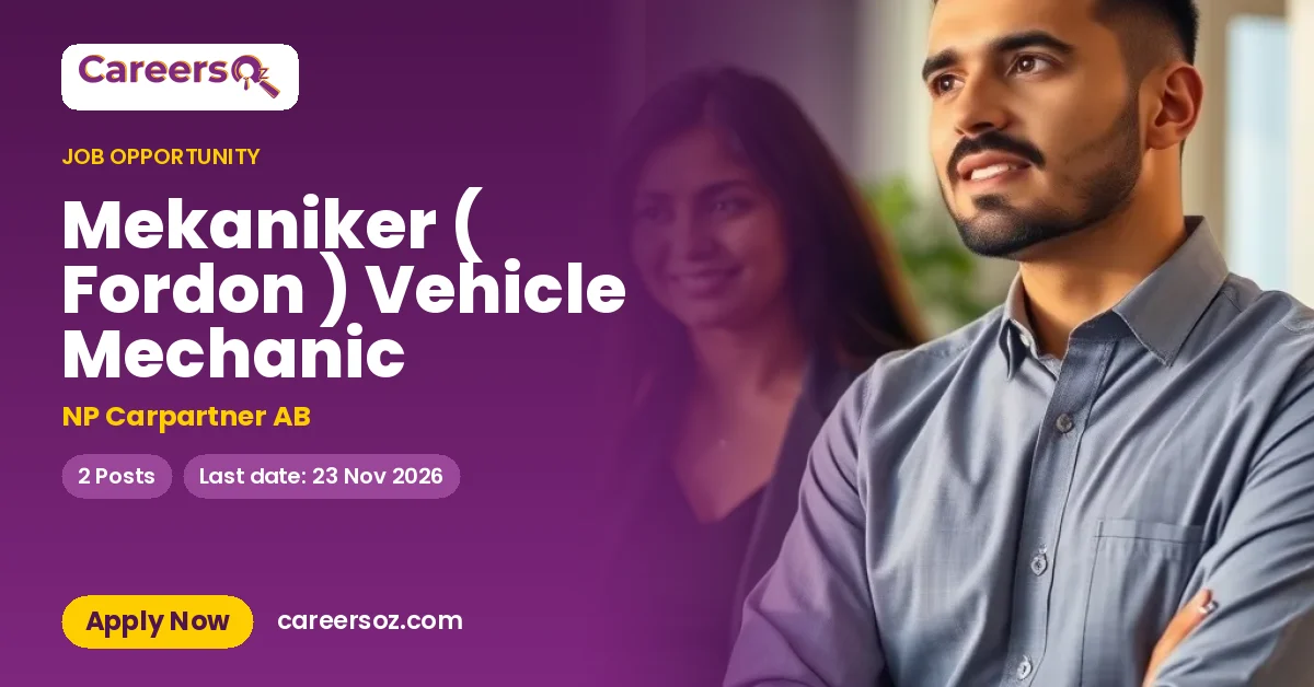 Mekaniker ( Fordon ) Vehicle Mechanic – NP Carpartner AB