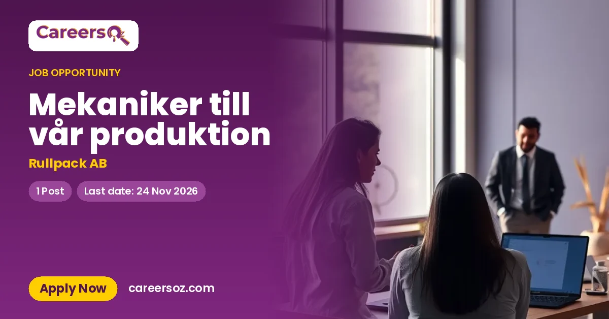 Mekaniker till vår produktion – Rullpack AB