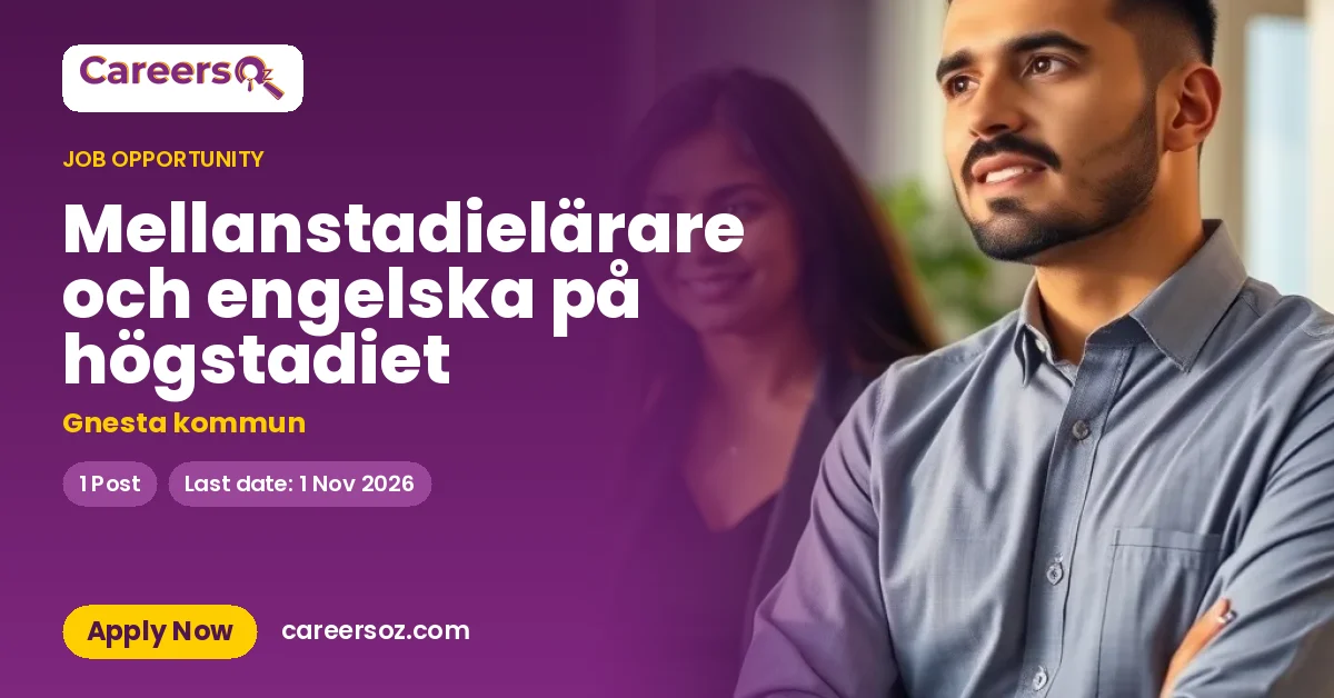 Mellanstadielärare och engelska på högstadiet – Gnesta kommun