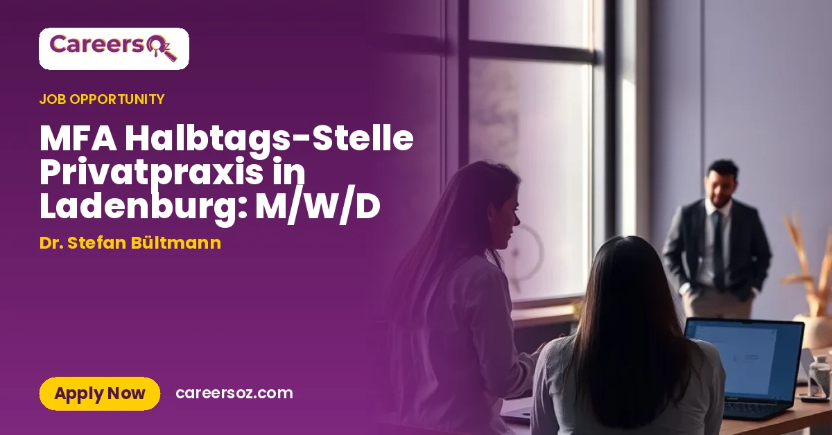 MFA Halbtags-Stelle Privatpraxis in Ladenburg: M/W/D – Dr. Stefan Bültmann