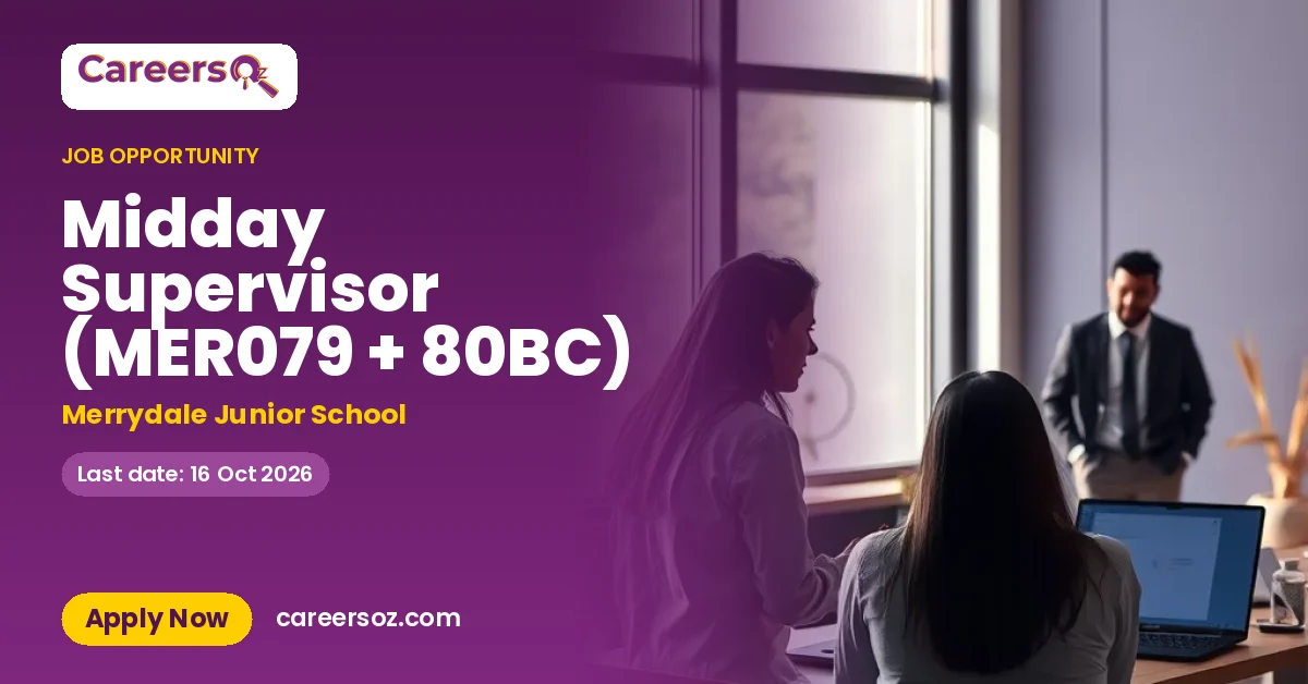 Midday Supervisor (MER079 + 80BC) – Merrydale Junior School