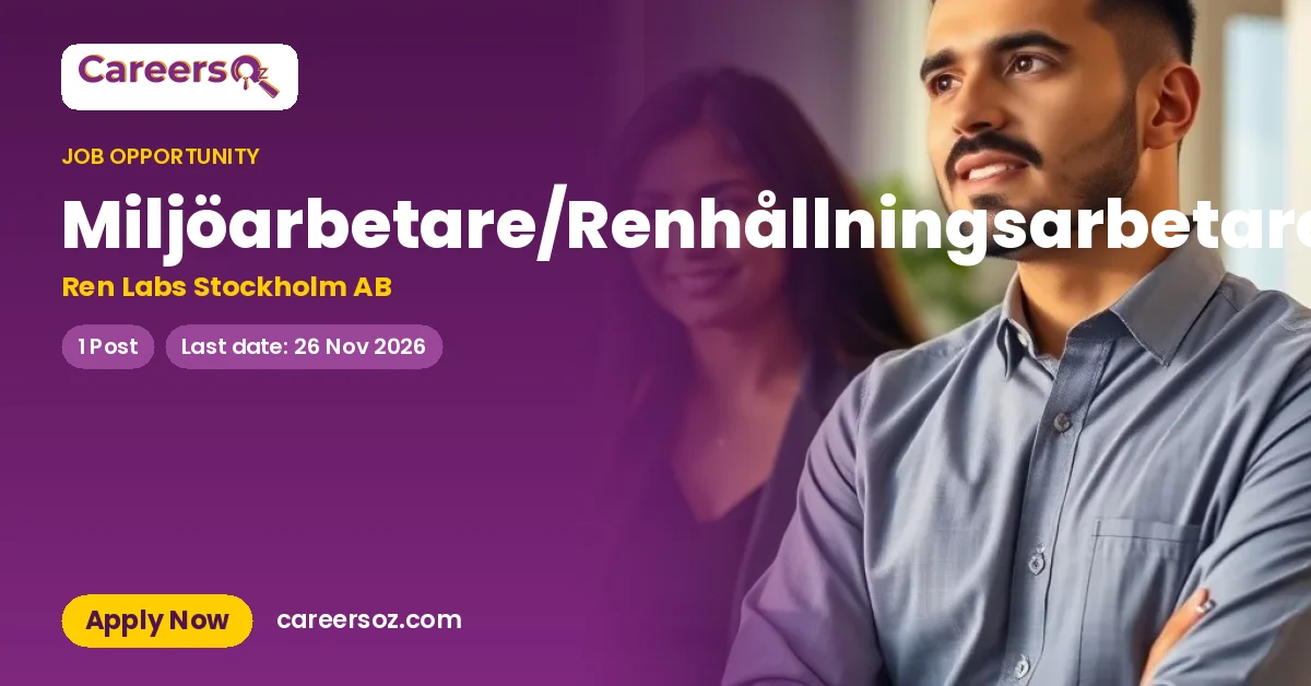 Miljöarbetare/Renhållningsarbetare – Ren Labs Stockholm AB