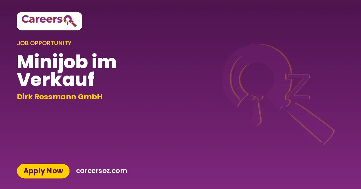Minijob im Verkauf – Dirk Rossmann GmbH