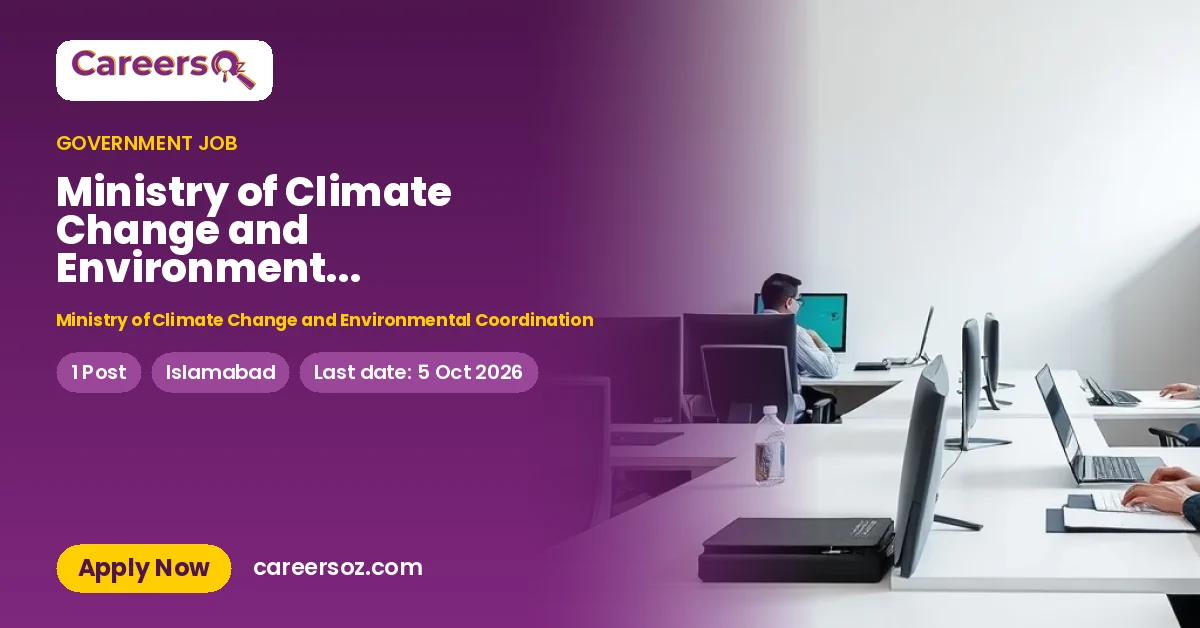Ministry of Climate Change and Environmental Coordination Islamabad Jobs 2026 — Social Media Manager – Ministry of Climate Change and Environmental Coordination