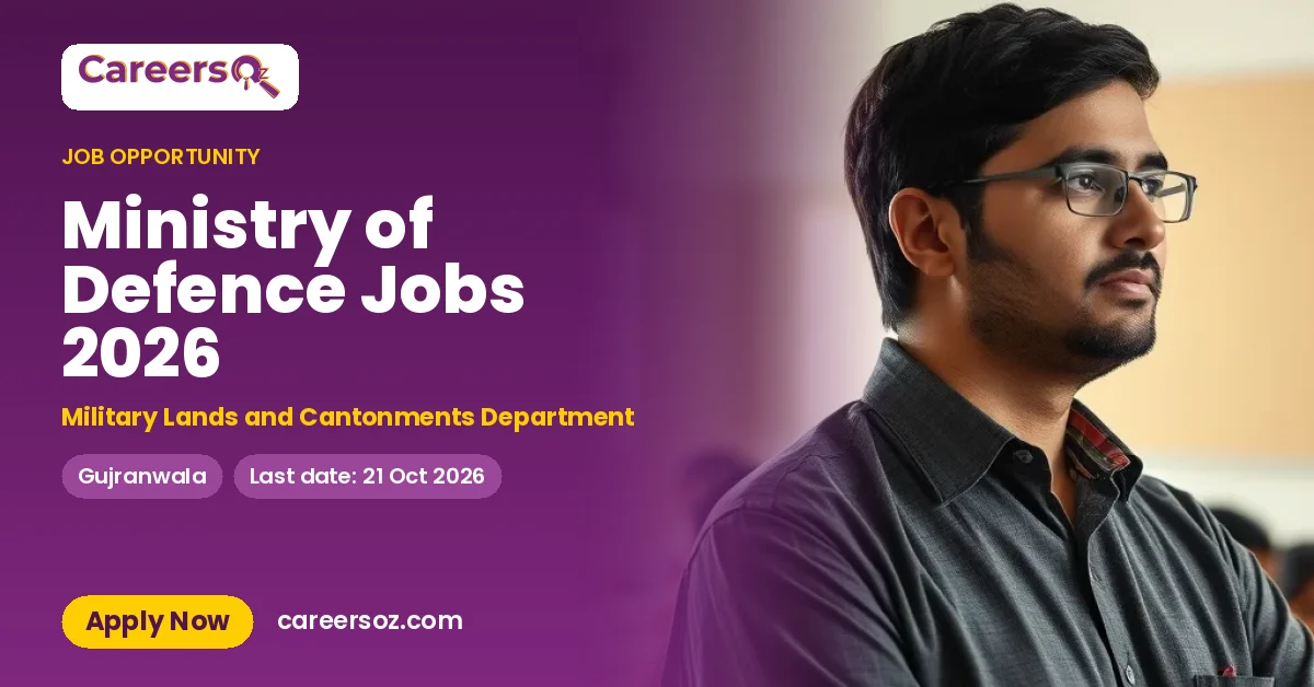 Ministry of Defence Jobs 2026 – Military Lands and Cantonments Department
