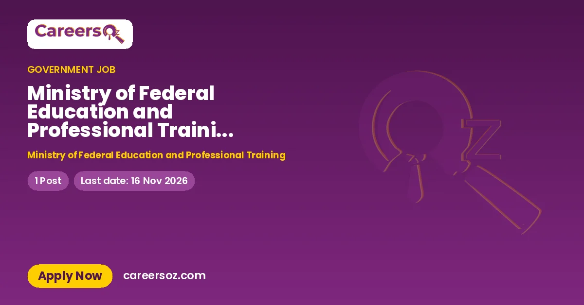 Ministry of Federal Education and Professional Training (MOFEPT) Jobs 2026 — Lower Division Clerk (LDC) – Ministry of Federal Education and Professional Training