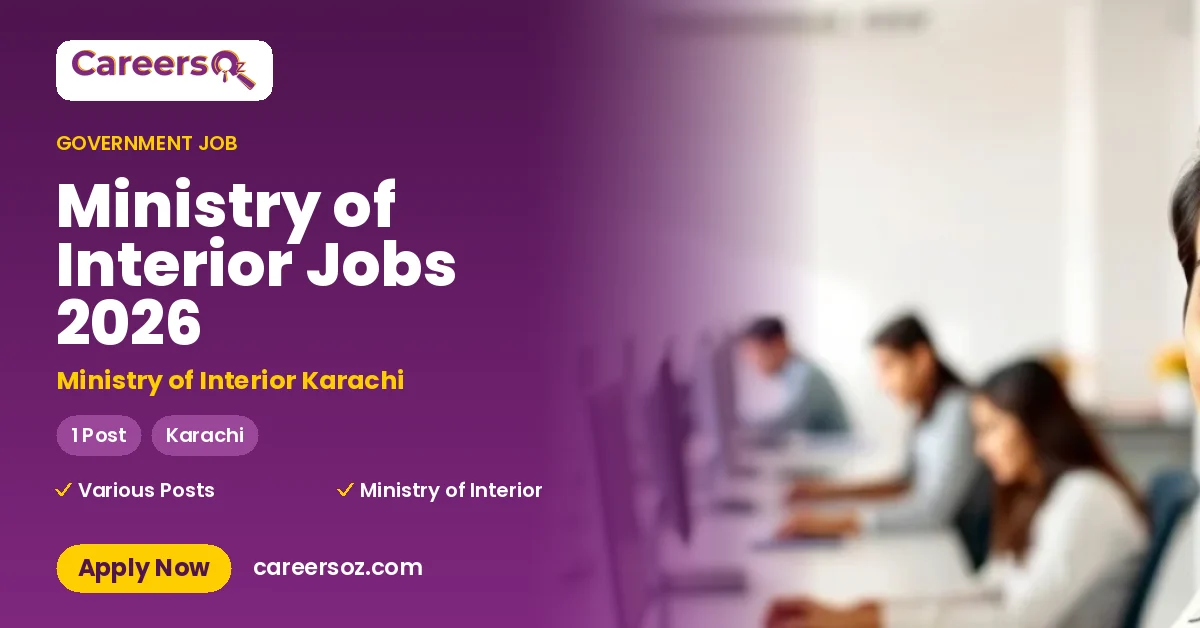 Ministry of Interior Jobs 2026 – Ministry of Interior Karachi