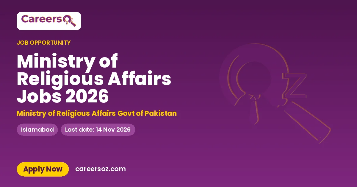 Ministry of Religious Affairs Jobs 2026 – Ministry of Religious Affairs Govt of Pakistan