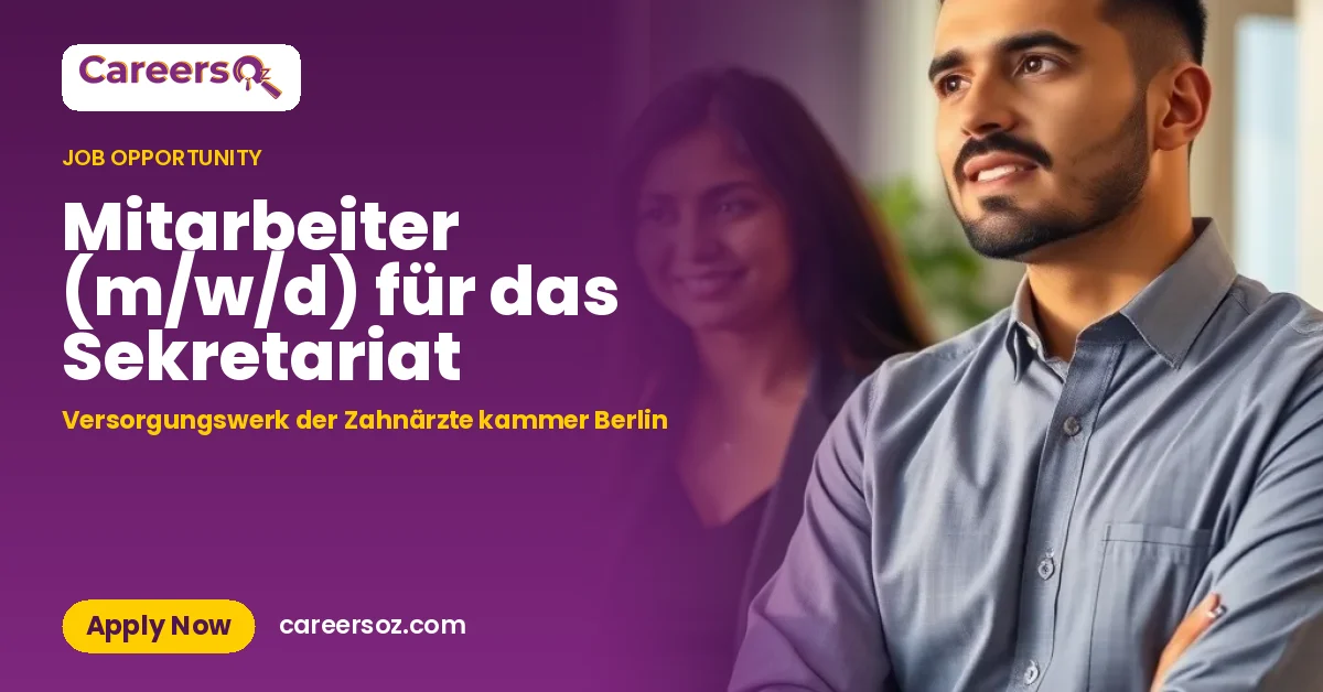 Mitarbeiter (m/w/d) für das Sekretariat – Versorgungswerk der Zahnärzte kammer Berlin