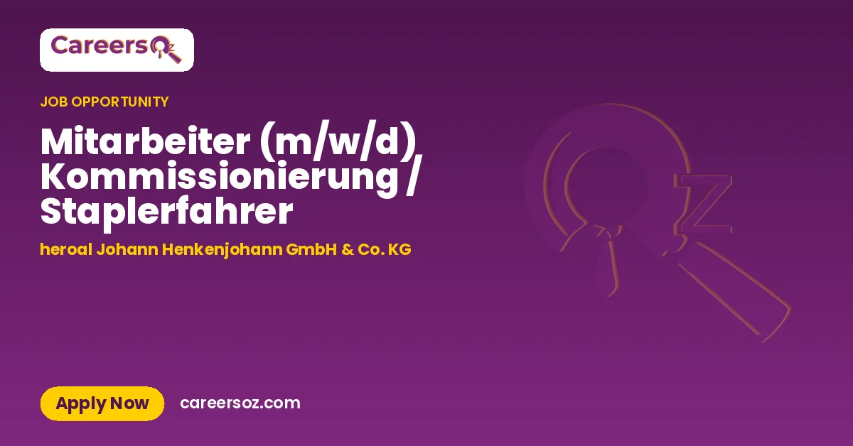 Mitarbeiter (m/w/d) Kommissionierung / Staplerfahrer – heroal Johann Henkenjohann GmbH & Co. KG