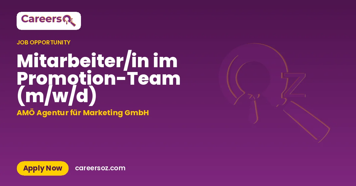 Mitarbeiter/in im Promotion-Team (m/w/d) – AMÖ Agentur für Marketing GmbH
