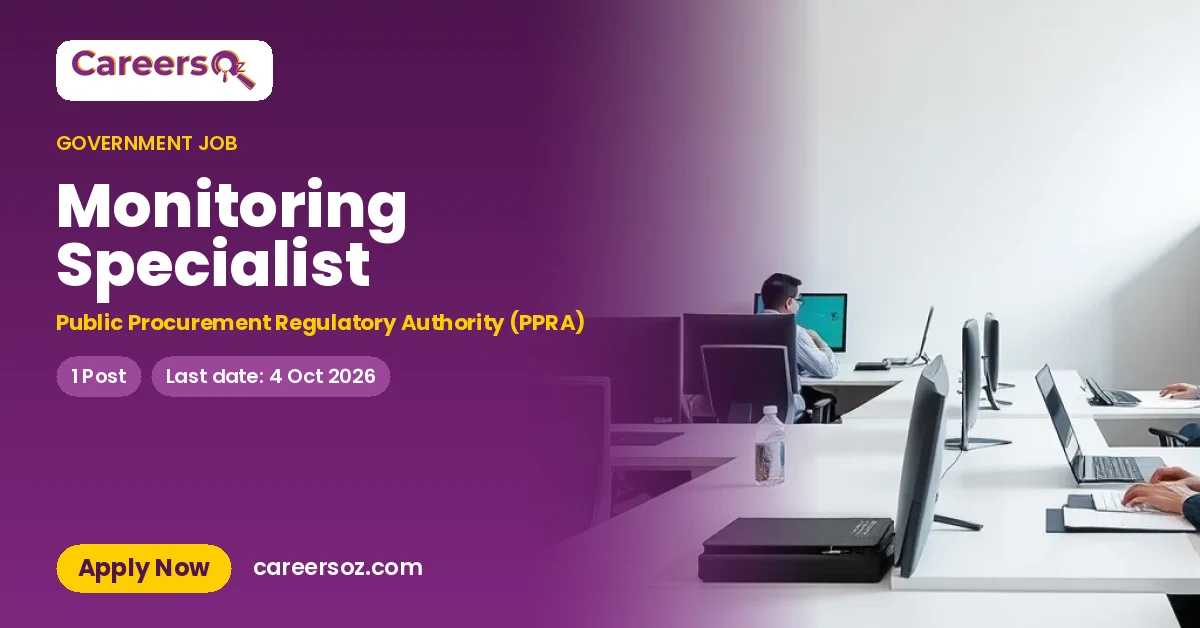 Monitoring Specialist – Public Procurement Regulatory Authority (PPRA)