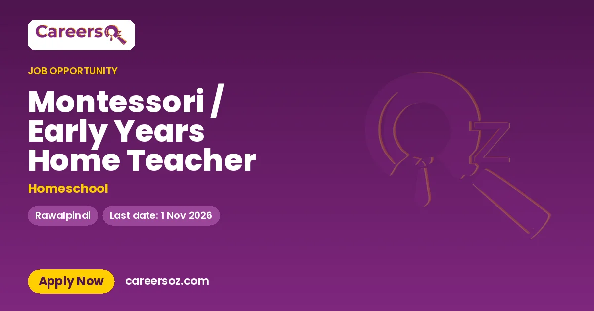 Montessori / Early Years Home Teacher – Homeschool