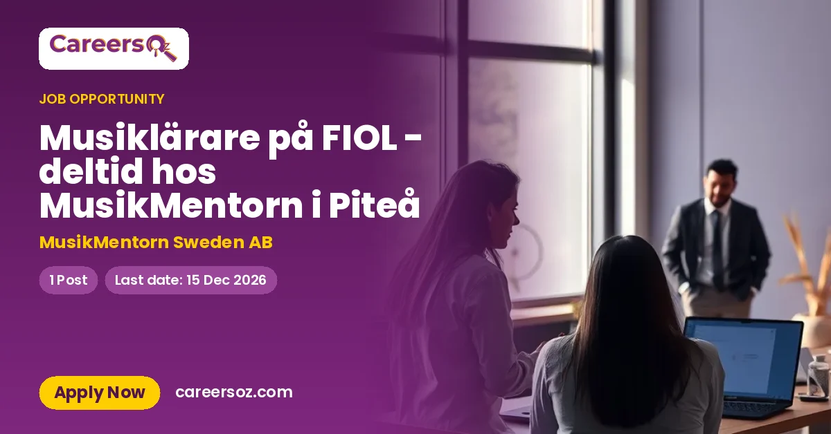 Musiklärare på FIOL - deltid hos MusikMentorn i Piteå – MusikMentorn Sweden AB