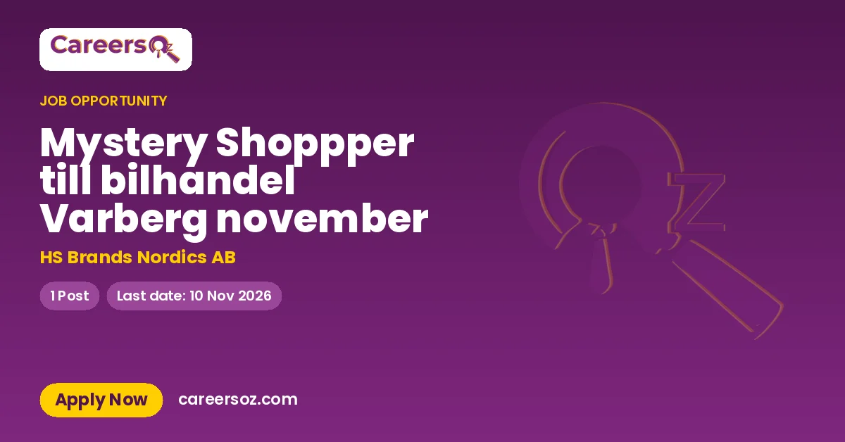 Mystery Shoppper till bilhandel Varberg november – HS Brands Nordics AB