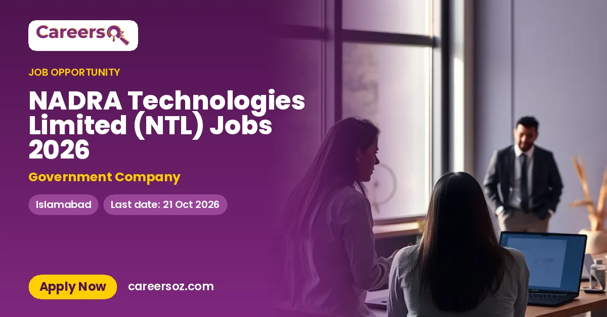 NADRA Technologies Limited (NTL) Jobs 2026 – Government Company