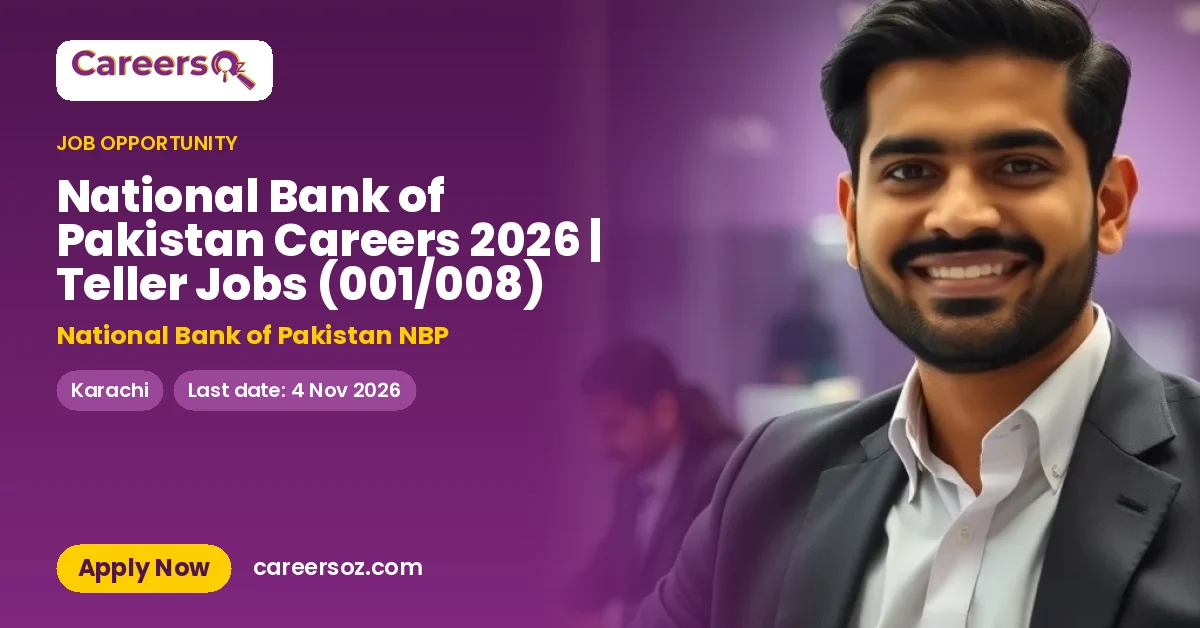 National Bank of Pakistan Careers 2026 | Teller Jobs (001/008) – National Bank of Pakistan NBP