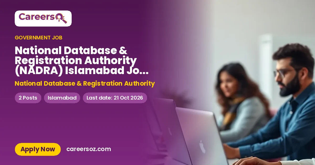 National Database & Registration Authority (NADRA) Islamabad Jobs 2026 — Office Attendant – National Database & Registration Authority