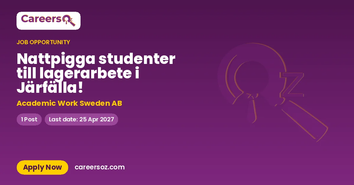 Nattpigga studenter till lagerarbete i Järfälla! – Academic Work Sweden AB