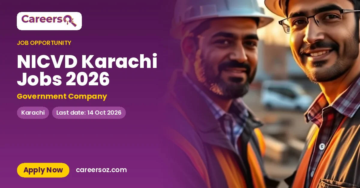 NICVD Karachi Jobs 2026 – Government Company