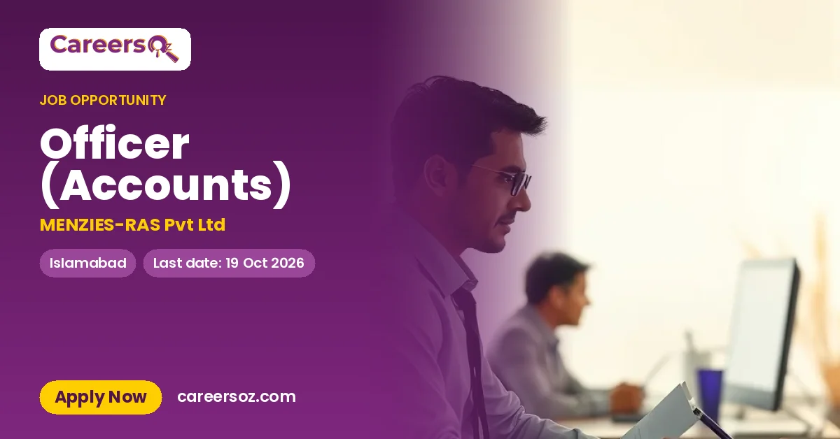 Officer (Accounts) – MENZIES-RAS Pvt Ltd