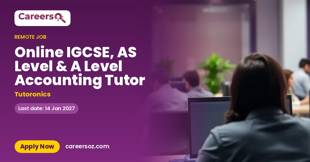 Online IGCSE, AS Level & A Level Accounting Tutor – Tutoronics