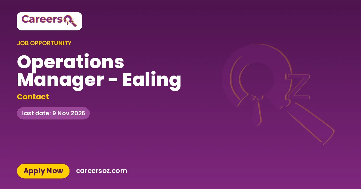 Operations Manager - Ealing – Contact