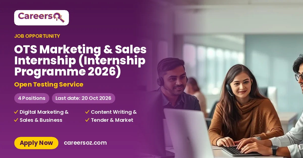 OTS Marketing & Sales Internship (Internship Programme 2026) – Open Testing Service