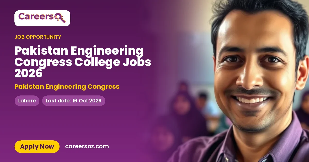 Pakistan Engineering Congress College Jobs 2026 – Pakistan Engineering Congress