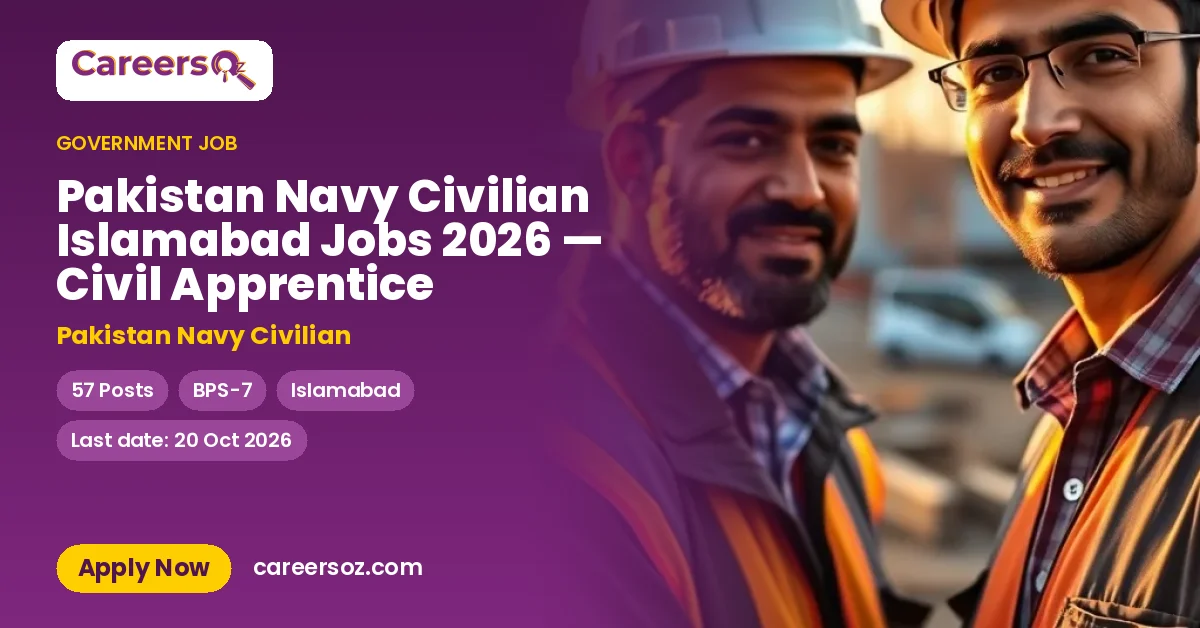 Pakistan Navy Civilian Islamabad Jobs 2026 — Civil Apprentice – Pakistan Navy Civilian