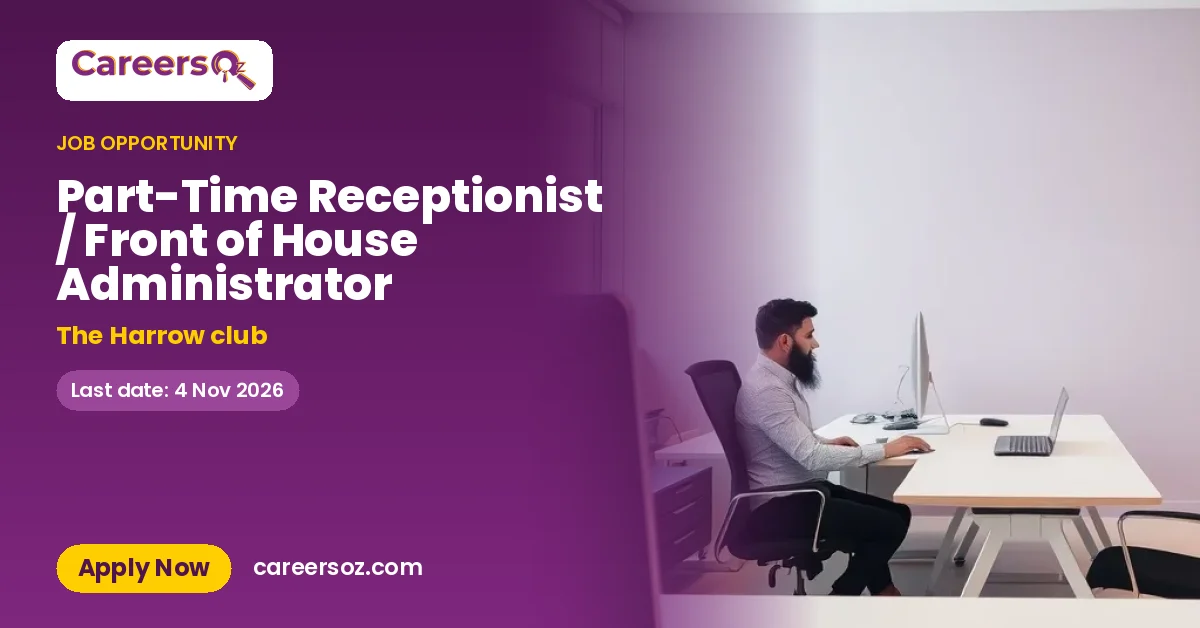Part-Time Receptionist / Front of House Administrator – The Harrow club