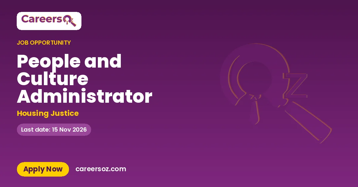 People and Culture Administrator – Housing Justice