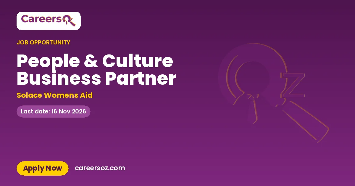 People & Culture Business Partner – Solace Womens Aid