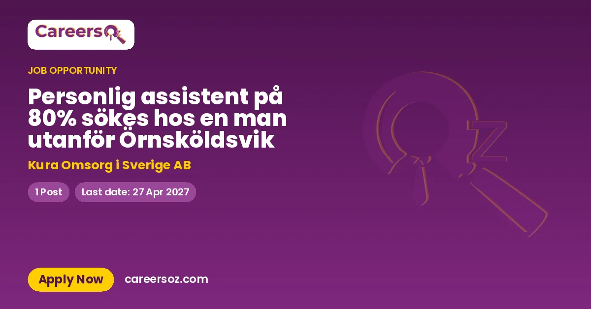 Personlig assistent på 80% sökes hos en man utanför Örnsköldsvik – Kura Omsorg i Sverige AB