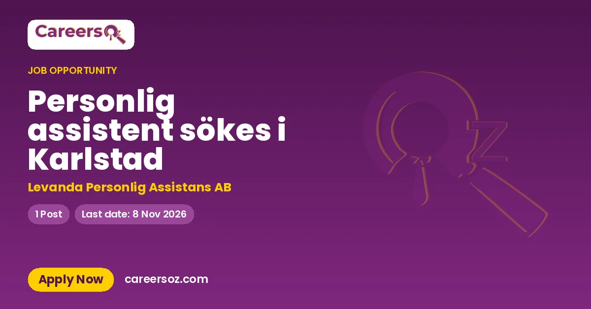 Personlig assistent sökes i Karlstad – Levanda Personlig Assistans AB