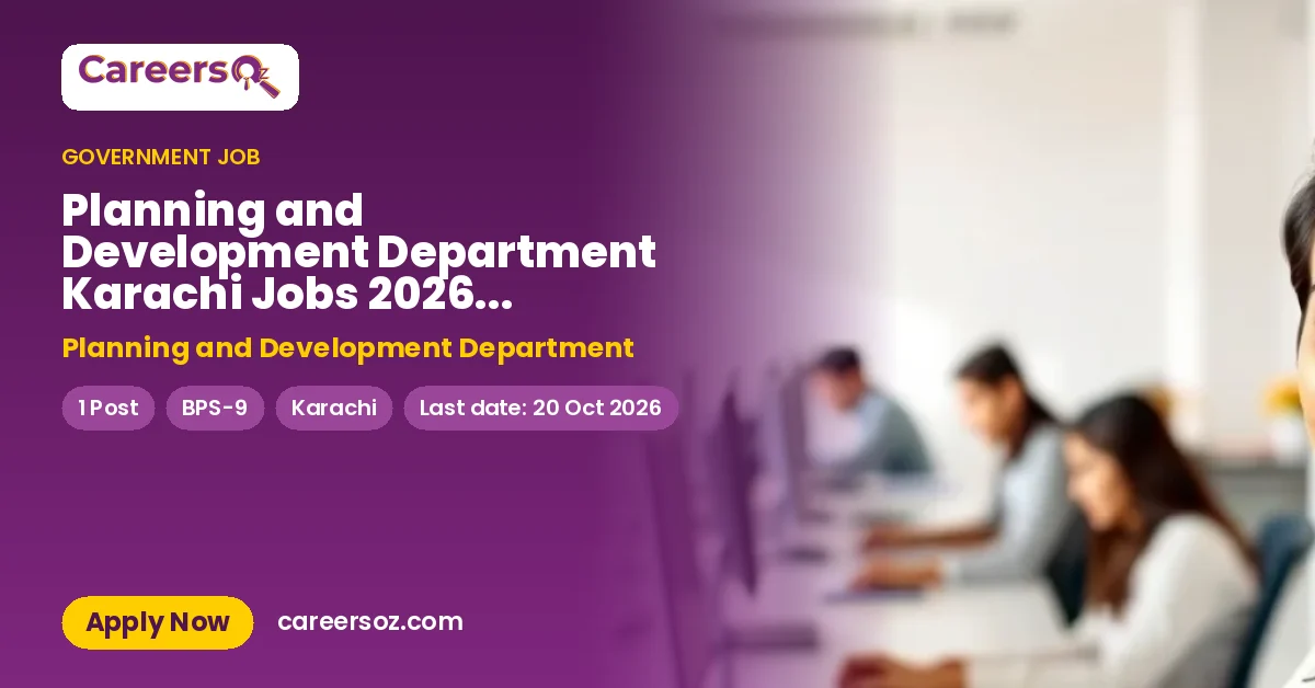 Planning and Development Department Karachi Jobs 2026 — Project Director – Planning and Development Department