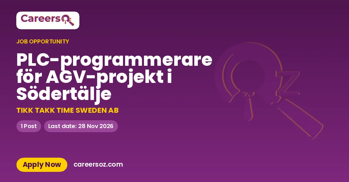 PLC-programmerare för AGV-projekt i Södertälje – TIKK TAKK TIME SWEDEN AB