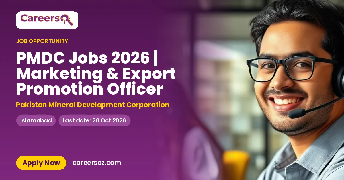 PMDC Jobs 2026 | Marketing & Export Promotion Officer – Pakistan Mineral Development Corporation