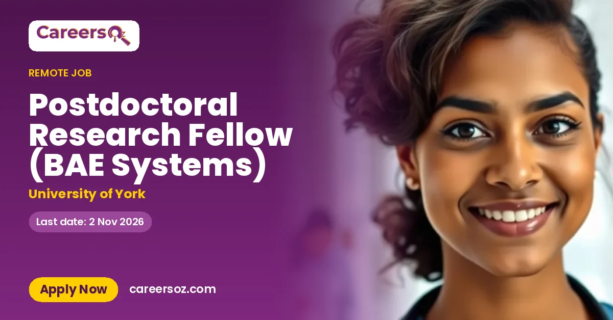 Postdoctoral Research Fellow (BAE Systems) – University of York
