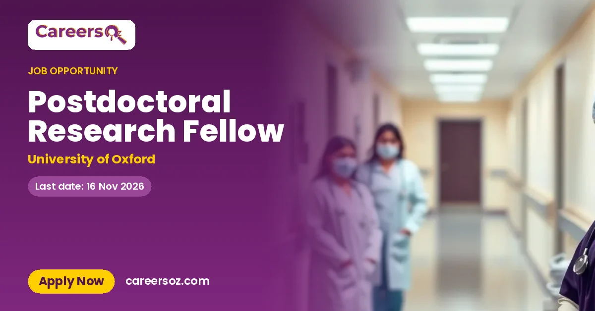 Postdoctoral Research Fellow – University of Oxford
