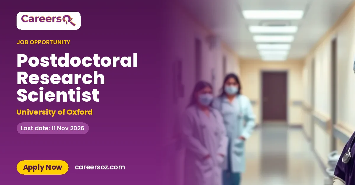 Postdoctoral Research Scientist – University of Oxford