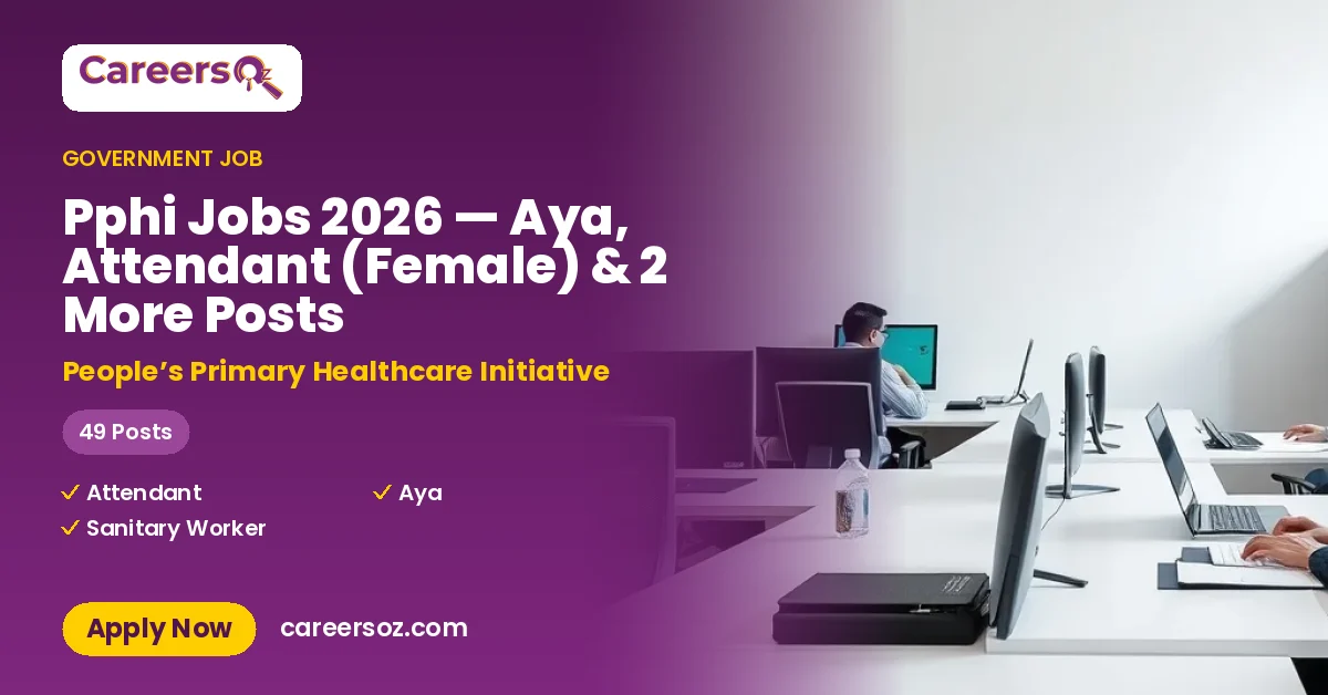 Pphi Jobs 2026 — Aya, Attendant (Female) & 2 More Posts – People’s Primary Healthcare Initiative