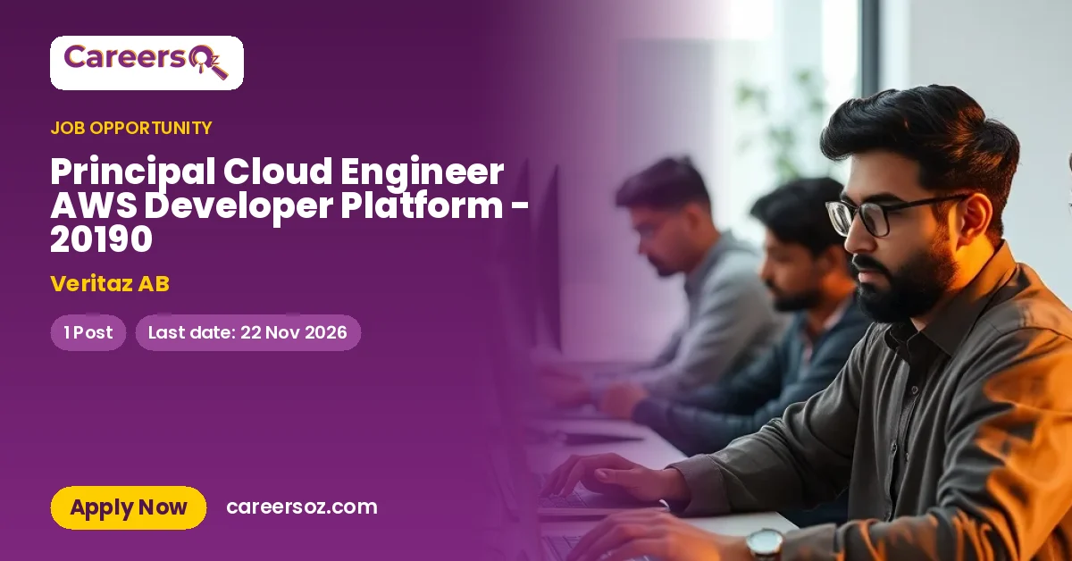 Principal Cloud Engineer AWS Developer Platform - 20190 – Veritaz AB