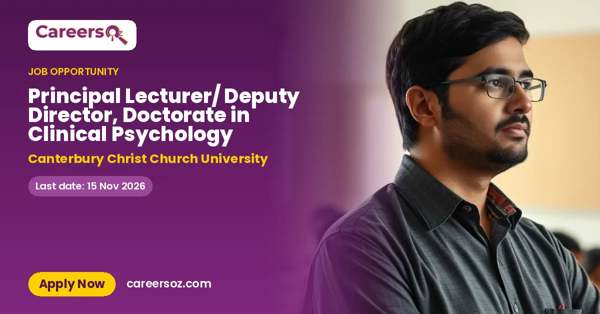 Principal Lecturer/ Deputy Director, Doctorate in Clinical Psychology – Canterbury Christ Church University